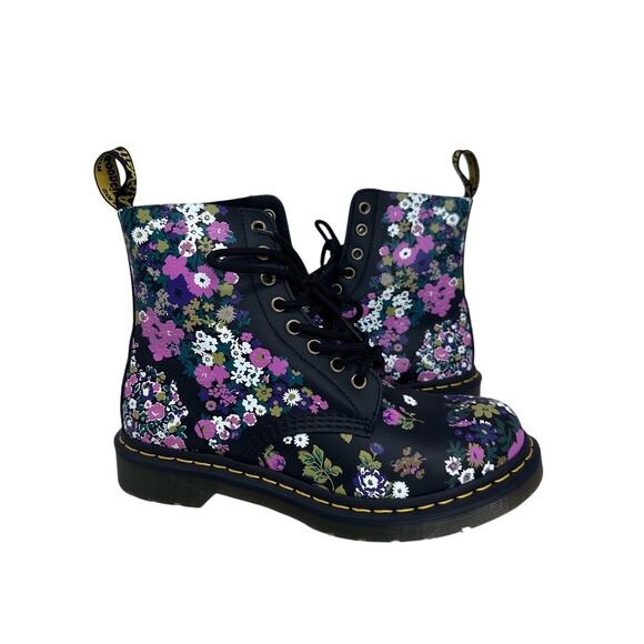 Dr. Martens Shoes - Dr. Martens Pascal 1460 Vintage Floral Airwair Lace Up Leather Boots